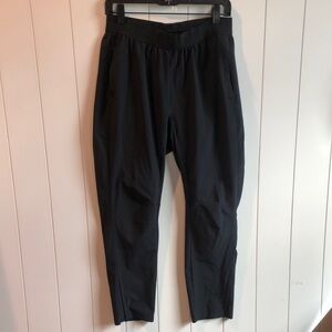 Womens Adidas Black nylon jogger track  Pants w pockets drawstring L